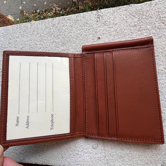 COACH Vintage 90s Mens Water Buffalo Breast Pocket Billfold British Tan Wallet - Picture 3 of 6